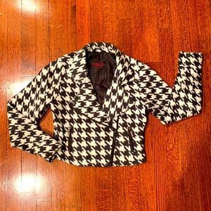 Houndstooth moto jacket
